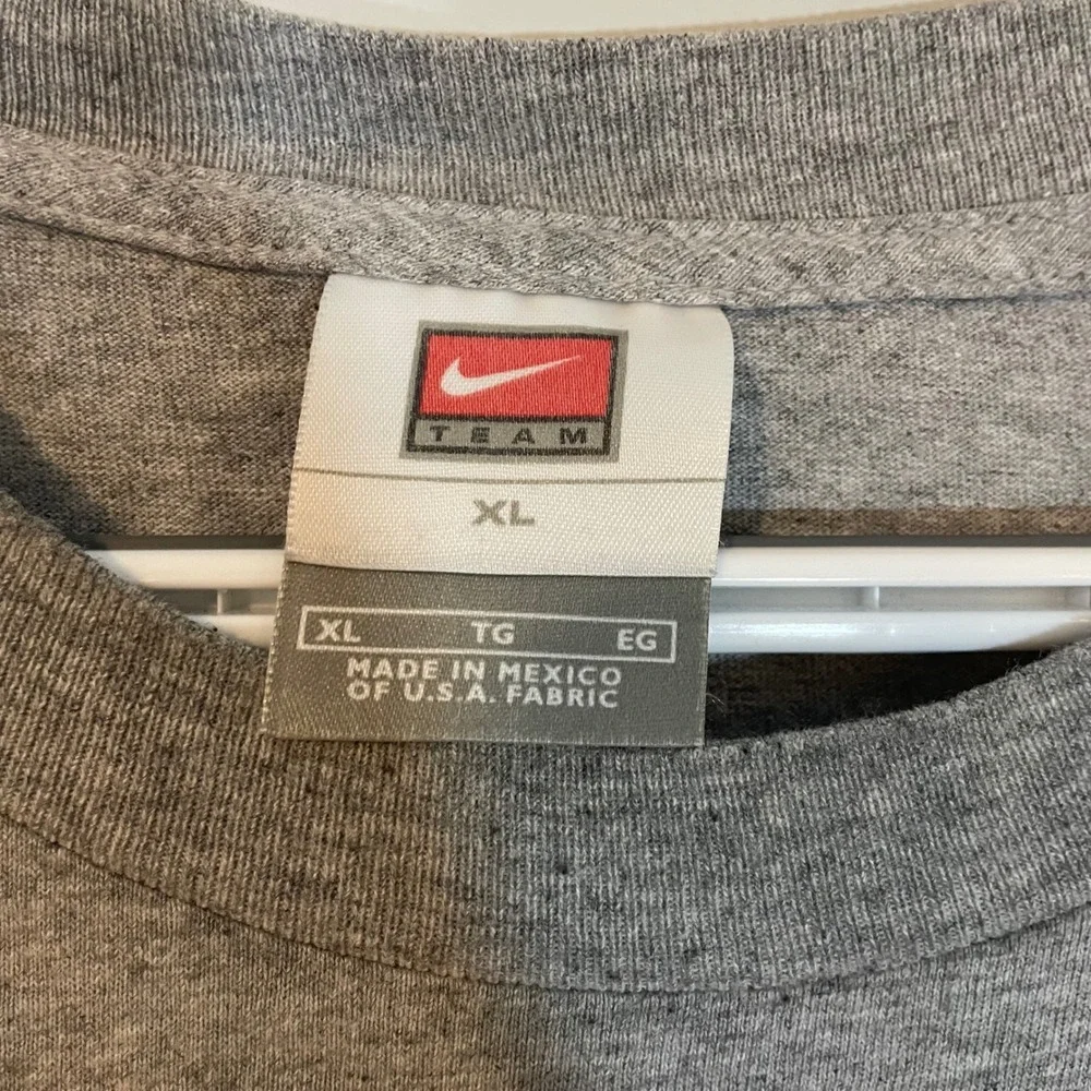 VTG Nike LeBron James‎ Cleveland Cavaliers King T-Shirt Gray XL Ctr Swoosh HOLE